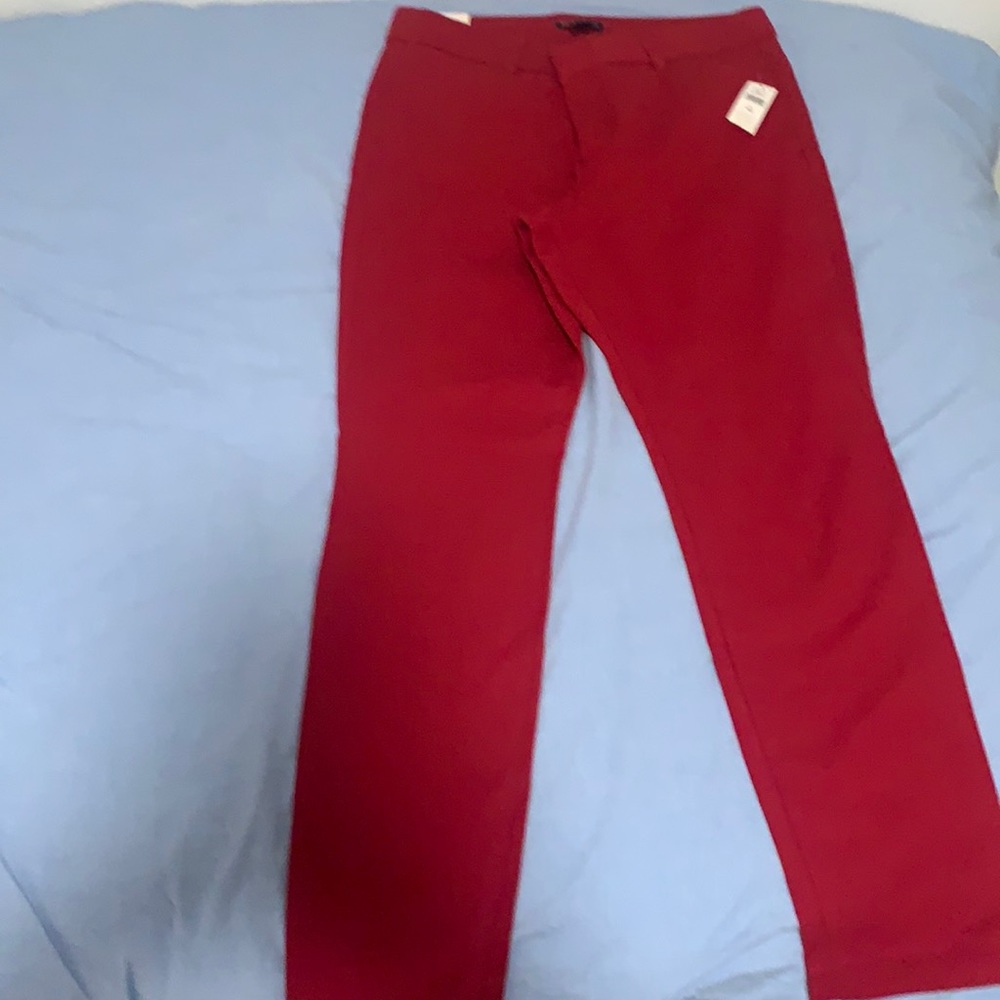 Gap Slim City dress pants, bright red.